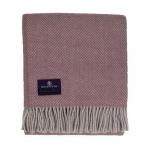 Prince of Scots Highland Tweed Herringbone Pure Wool Oversized Throw, 59" X 72"